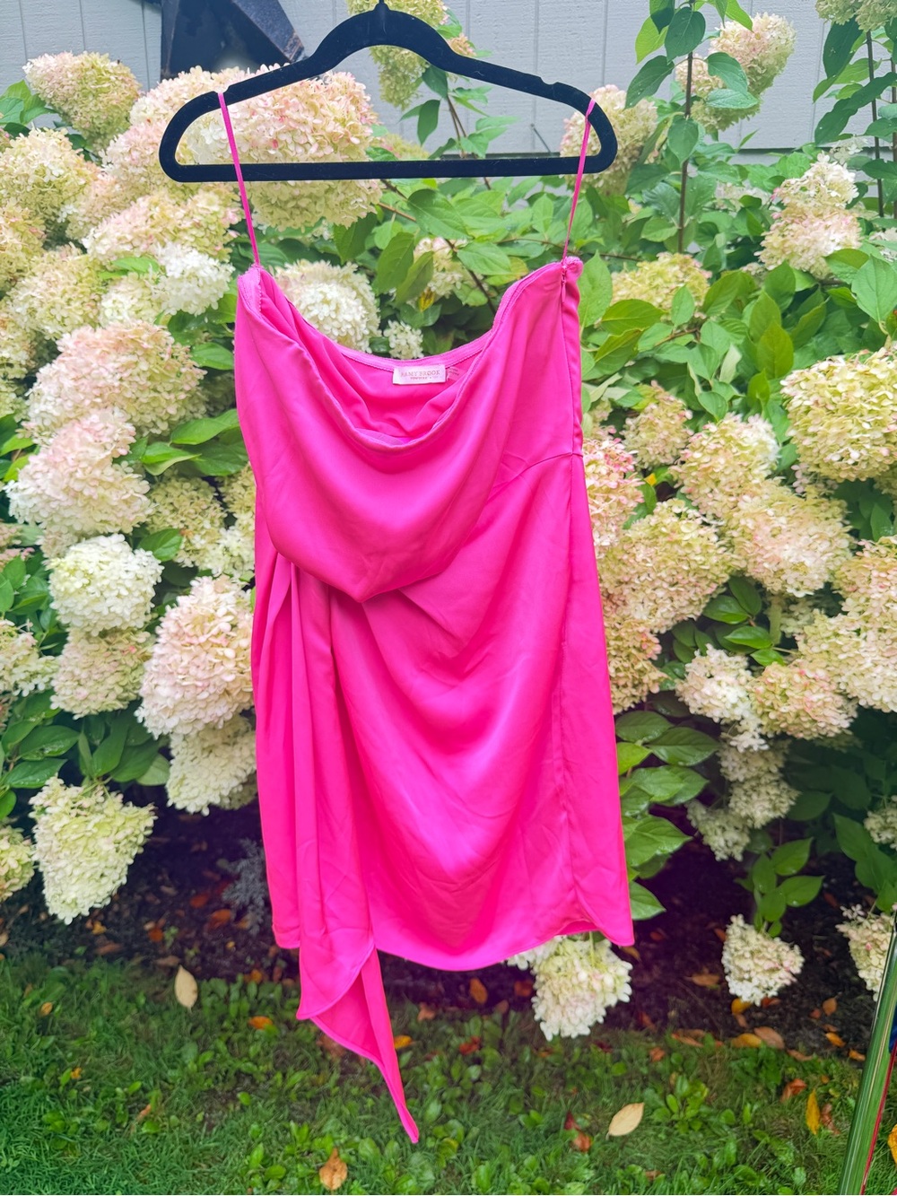 Ramy Brook Hot Pink Draped Slip Mini Dress